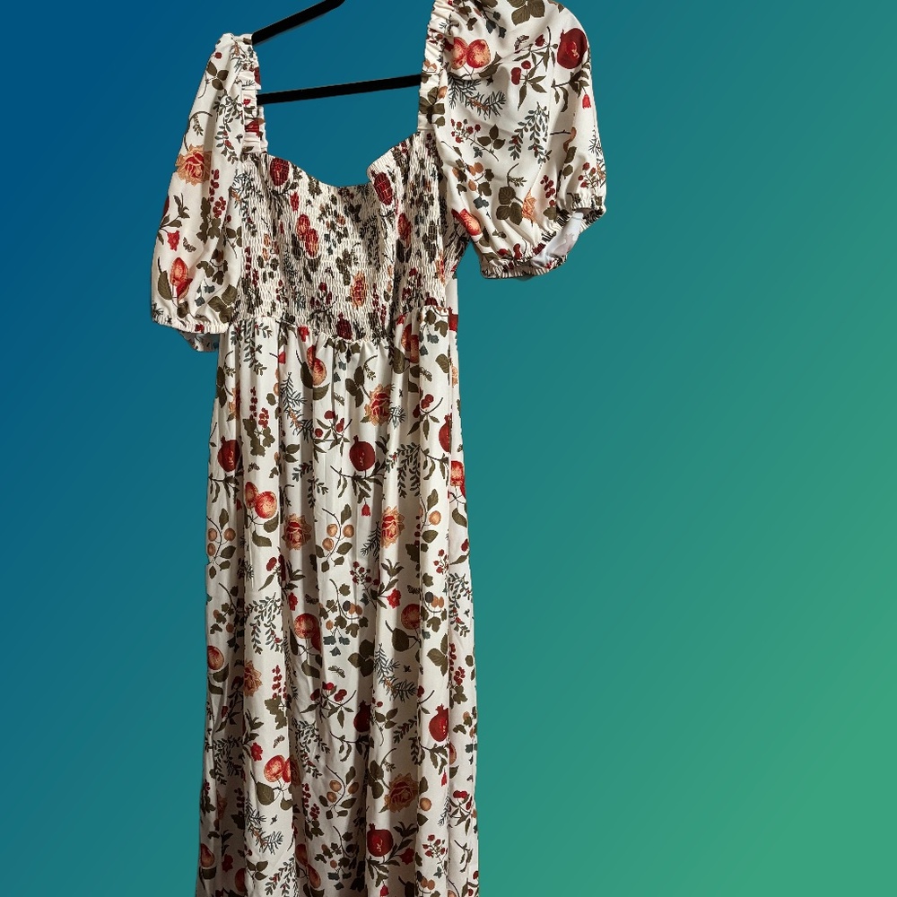 Cider Off-Shoulder Fruit & Floral Midi Dress – Size 4X-NWOT - Picture 2 of 6